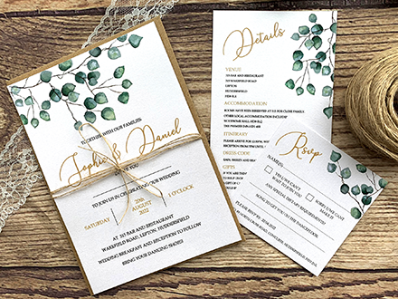 Eucalyptus Leaf Wedding Invitations